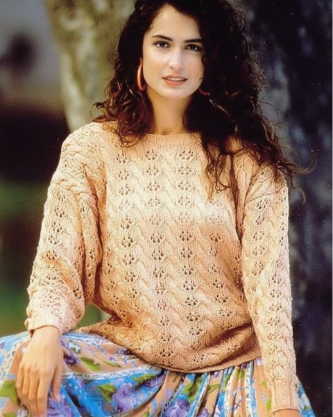 Sweater with Cable Lace Pattern
