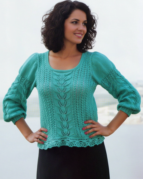 Balloon sleeve sweater (turquoise)
