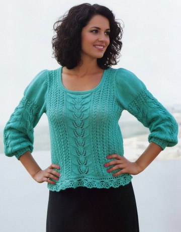 Balloon sleeve sweater (turquoise)