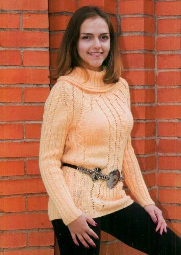 Long Sweater with Cables