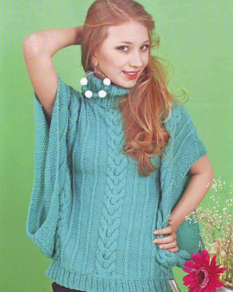 Sleeveless Sweater with Cable Pattern