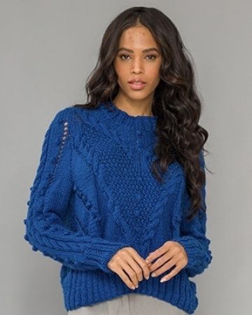 Sweater with Relief Pattern and Cables