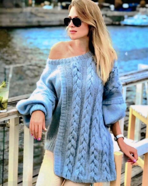Sweater with Cable Pattern