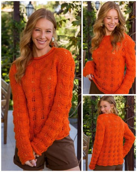 Sweater with Wave Pattern