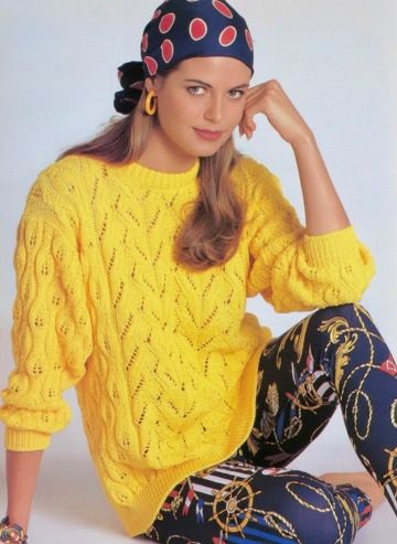 Sweater with Lace Cable Pattern