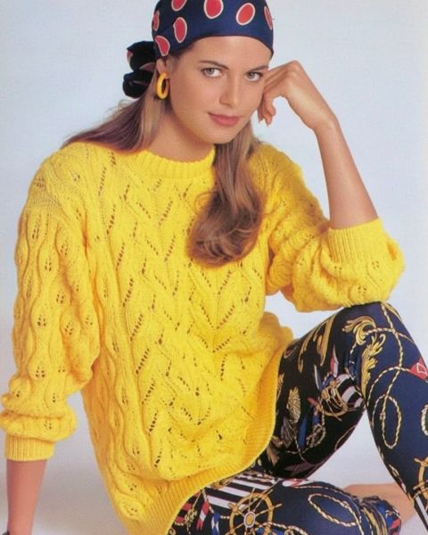 Sweater with Lace Cable Pattern
