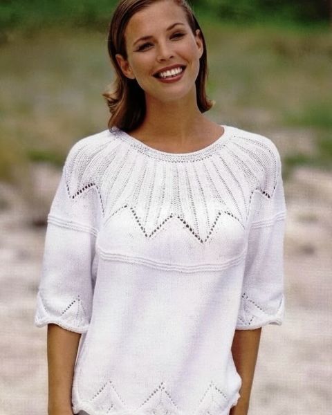 Sweater with Round Yoke