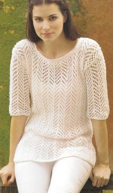 Summer Lace Sweater with 3/4 Sleeves