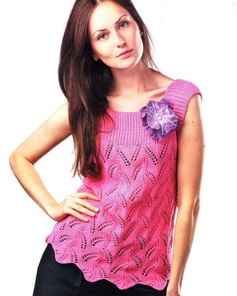 Pink Top with Lace Pattern