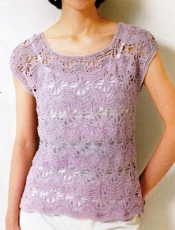 Lavender top crochet and knitting