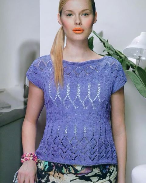 Summer Top with Lace Pattern Combination