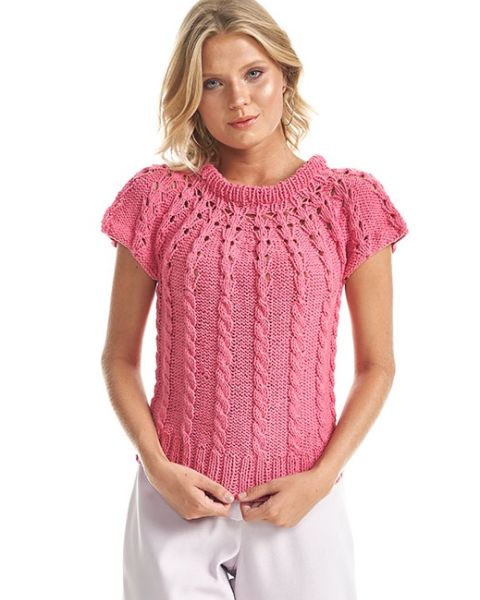 Round Yoke Knit Top