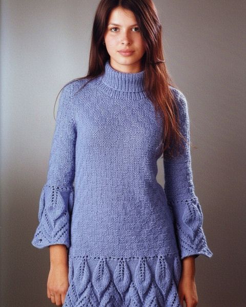 Tunic with Lace Leaf Pattern