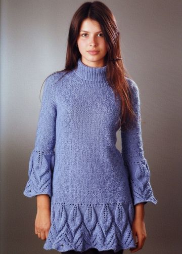 Tunic with Lace Leaf Pattern
