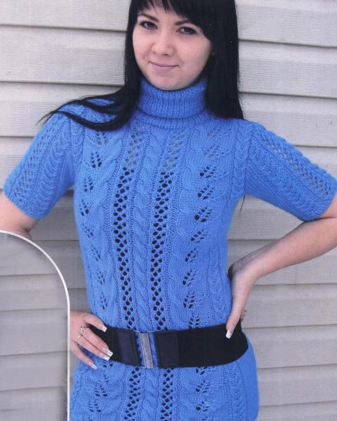 Tunic in Lace Pattern with Leaves