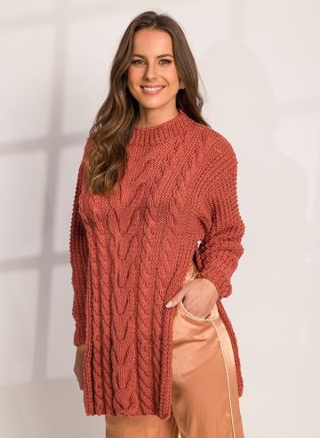 Tunic with Cables and Textured Pattern
