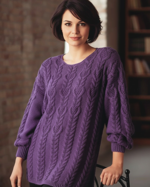 Long Tunic with Cable Pattern