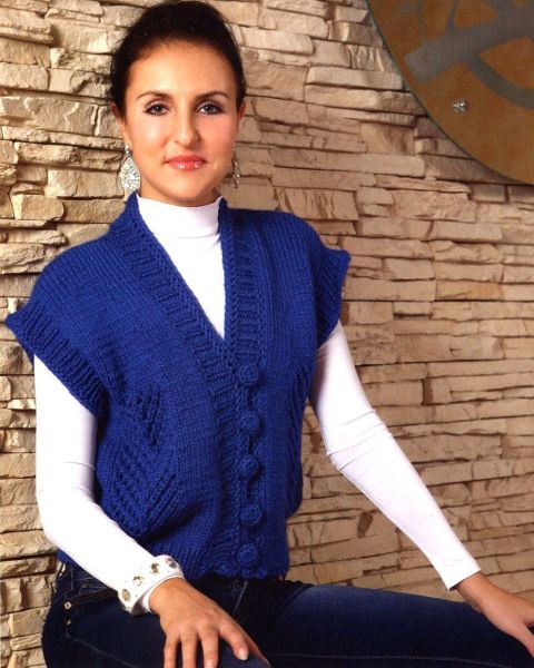 Vest in Herringbone Pattern