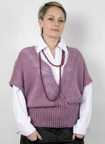 Vest with Lace Stripes