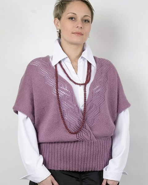 Vest with Lace Stripes